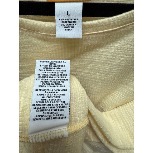 Ruby Rd Top Blouse with ruffle sleeve detail. Yellow. Womens. Sz L - Picture 7 of 9